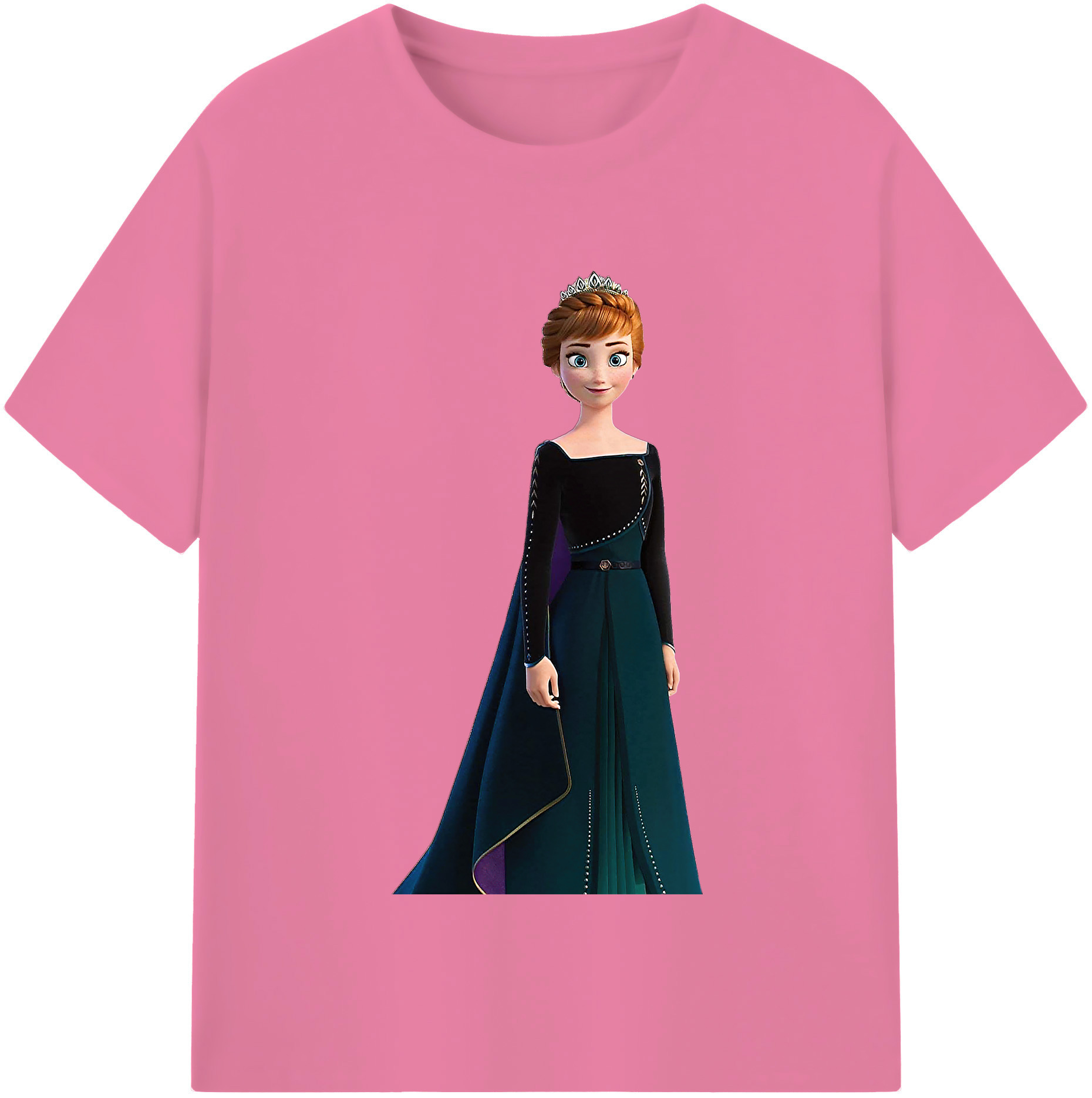 （画像用） アナと雪の女王 アンナ エルサ Frozen Anna Elsa 綿100％半袖Tシャツ（フロントプリント）